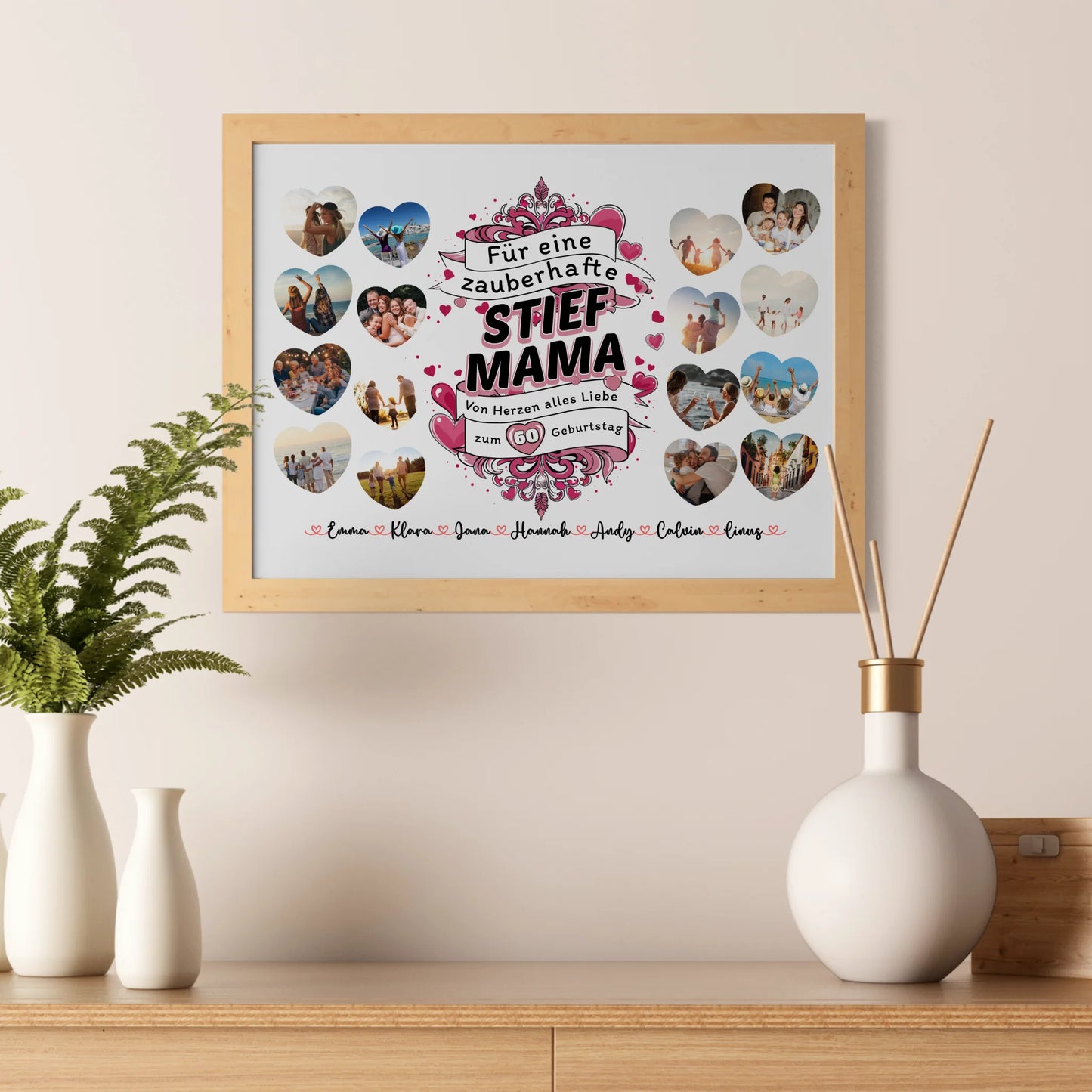 Poster personalisiert Geburtstag Zauberhafte Stiefmama Alter änderbar