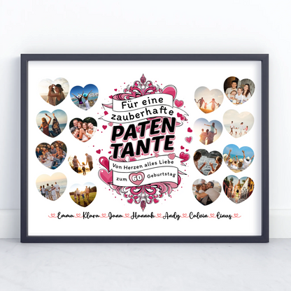 Personalisiertes Poster Geburtstag Zauberhafte Patentante mit Alter