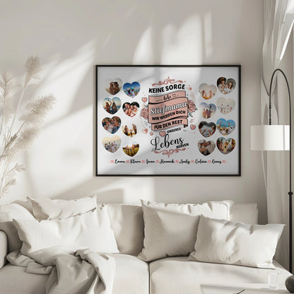 Poster als Geschenkidee Keine Sorge Stiefmama 8 Fotos in Herzform
