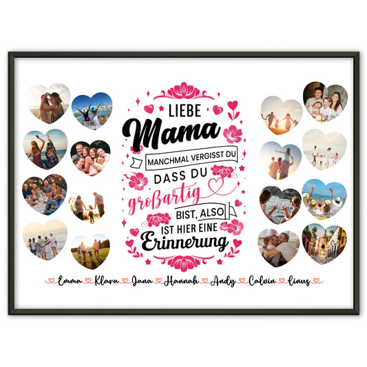 Geburtstagsposter personalisiert Keine Sorge Mama Geburtstag zur Erinnerung