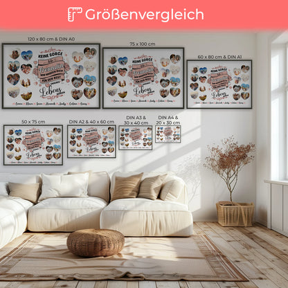 Eigenes Design Poster Keine Sorge Freundin 8 Fotos in Herzform