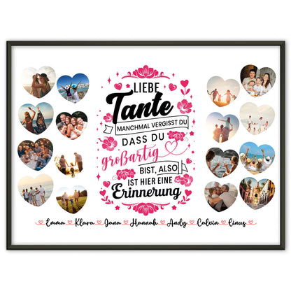 Individuelles Poster Keine Sorge Tante Geburtstag zur Erinnerung