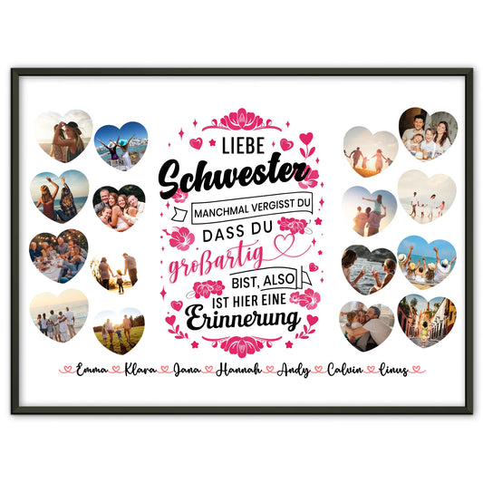 Poster Geschenk Keine Sorge Schwester Geburtstag zur Erinnerung