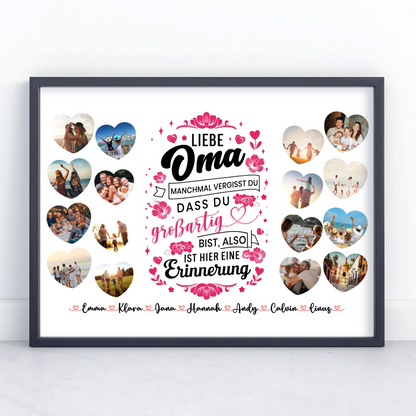 Personalisiertes Poster Keine Sorge Oma Geburtstag zur Erinnerung