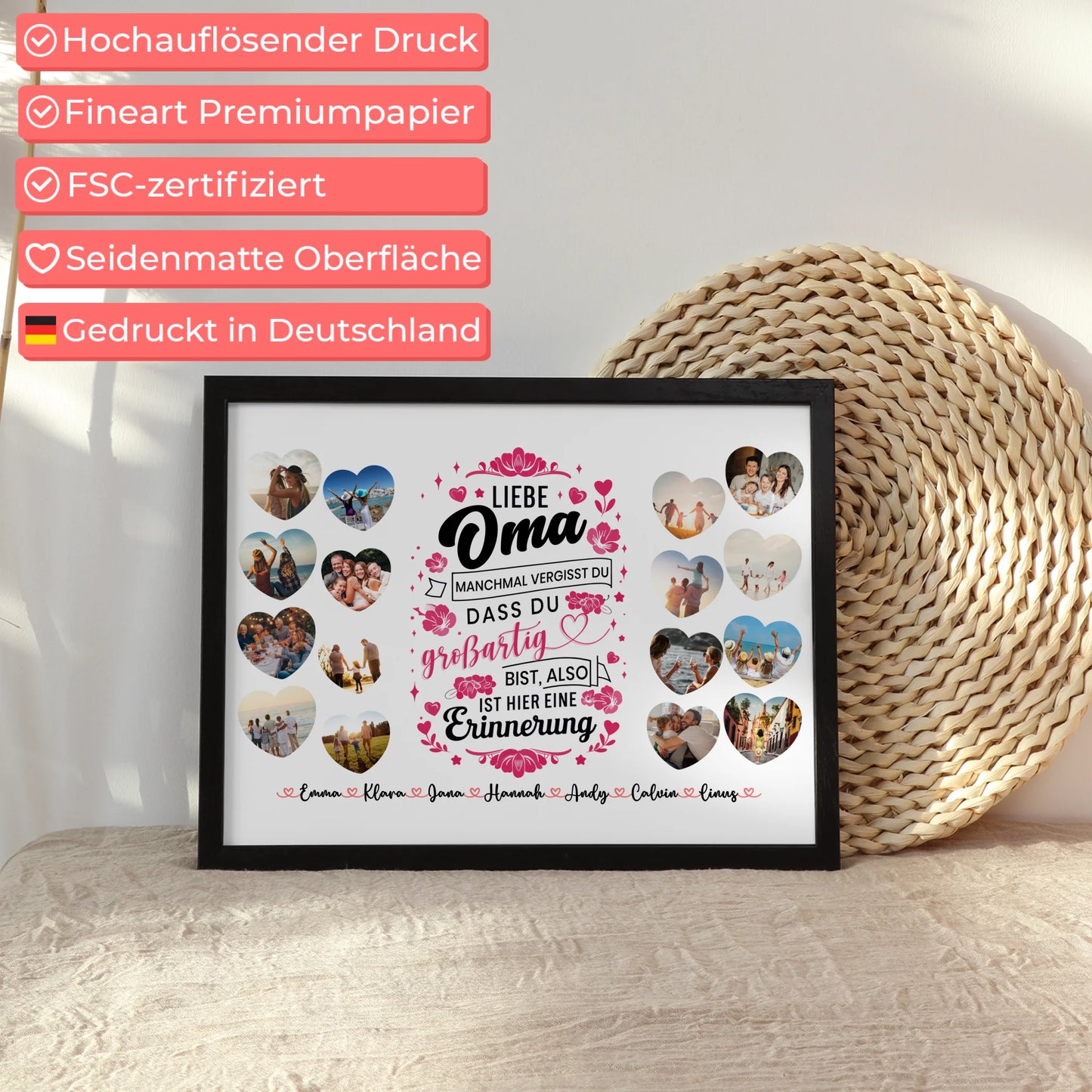 Personalisiertes Poster Keine Sorge Oma Geburtstag zur Erinnerung