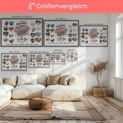 Poster als Geschenkidee Keine Sorge Stiefmama 8 Fotos in Herzform