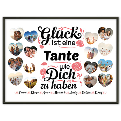 Poster personalisiert Glück ist eine Tante wie du Geburtstag