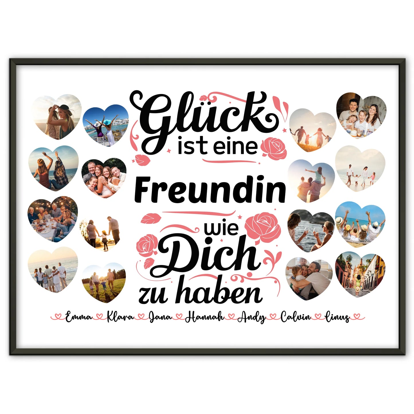 Personalisiertes Poster Glück ist eine Freundin wie du Geburtstag