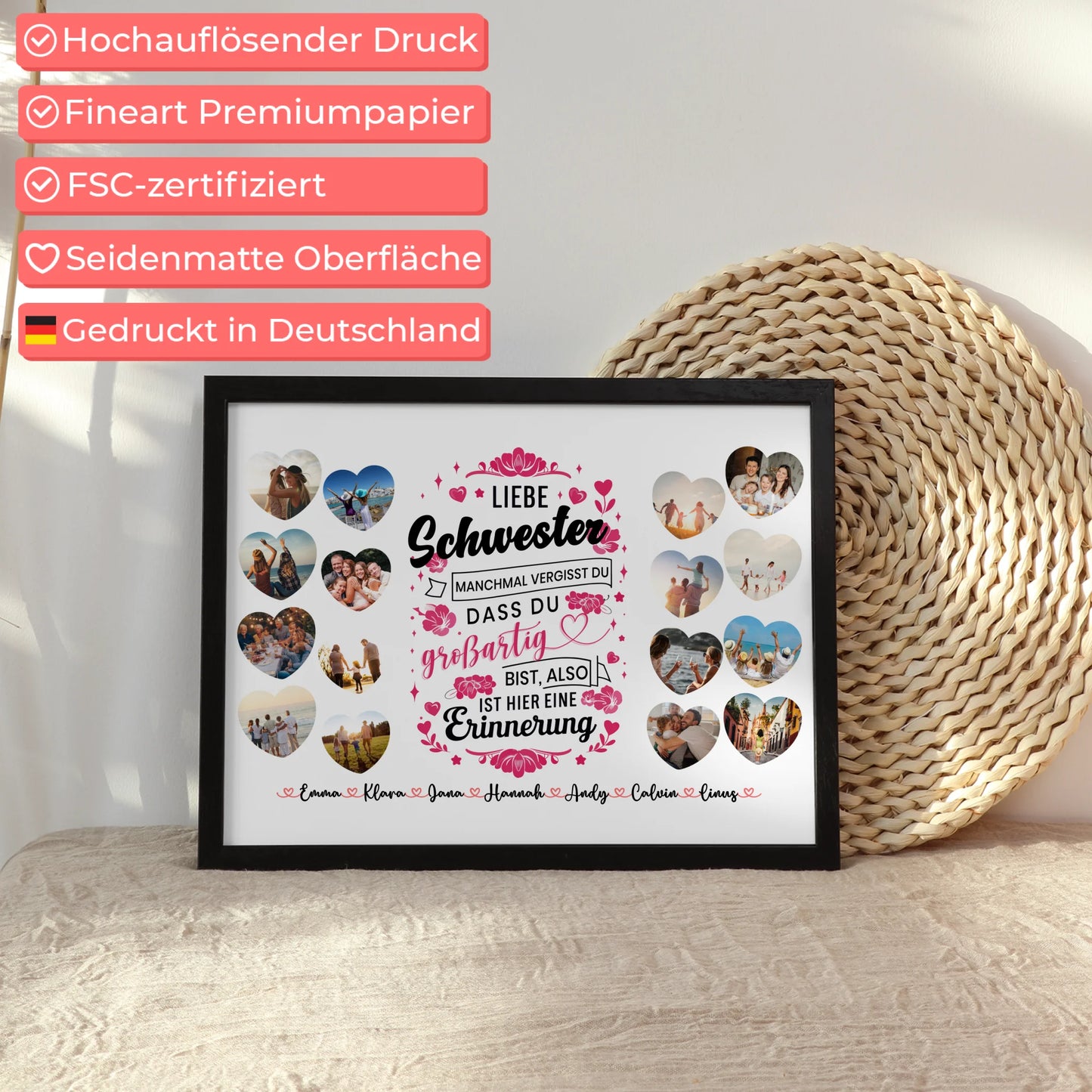 Poster Geschenk Keine Sorge Schwester Geburtstag zur Erinnerung