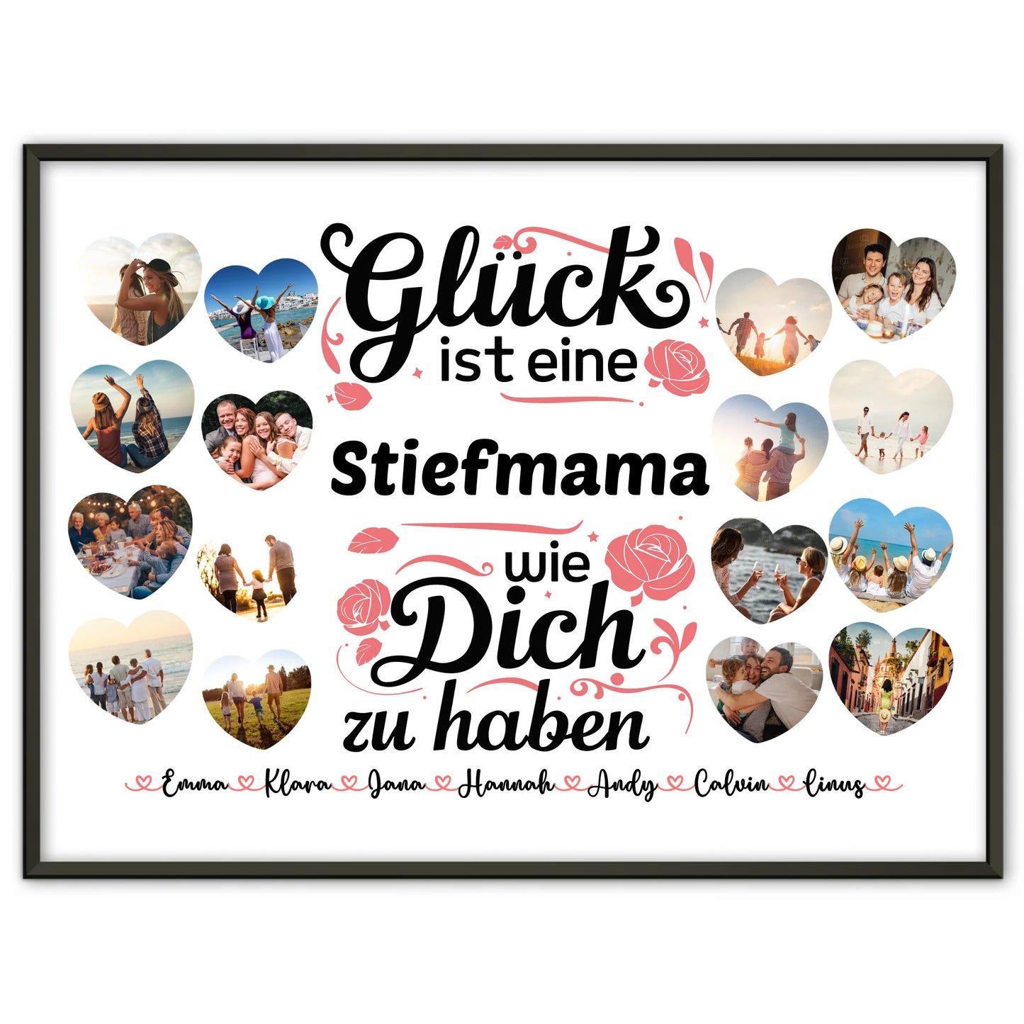 Individuelles Poster Glück ist eine Stiefmama wie du Geburtstag