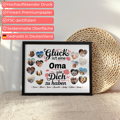 Poster Geschenk Glück ist eine Oma wie du Geburtstag