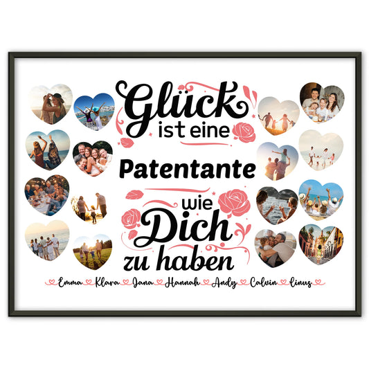 Poster Geschenk personalisiert Glück ist eine Patentante wie du Geburtstag