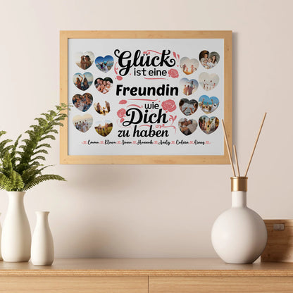 Personalisiertes Poster Glück ist eine Freundin wie du Geburtstag