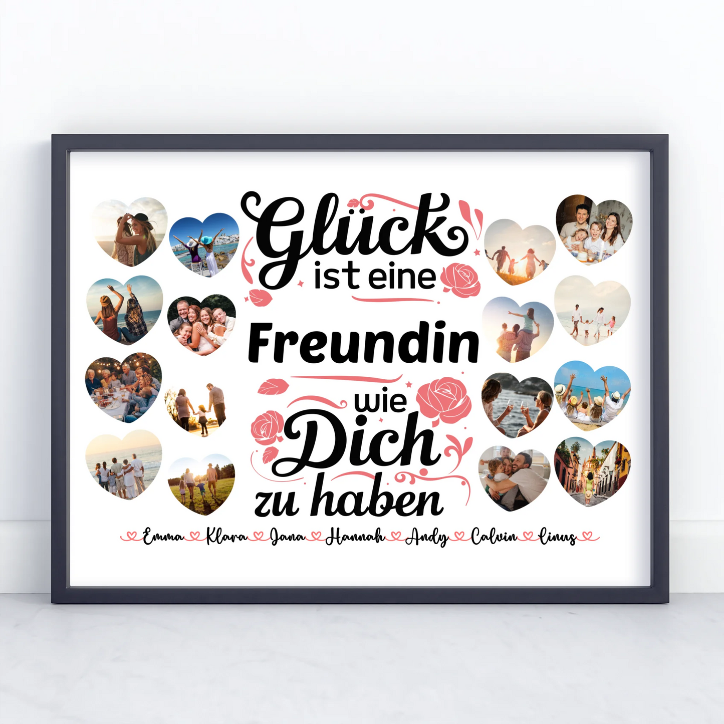 Personalisiertes Poster Glück ist eine Freundin wie du Geburtstag