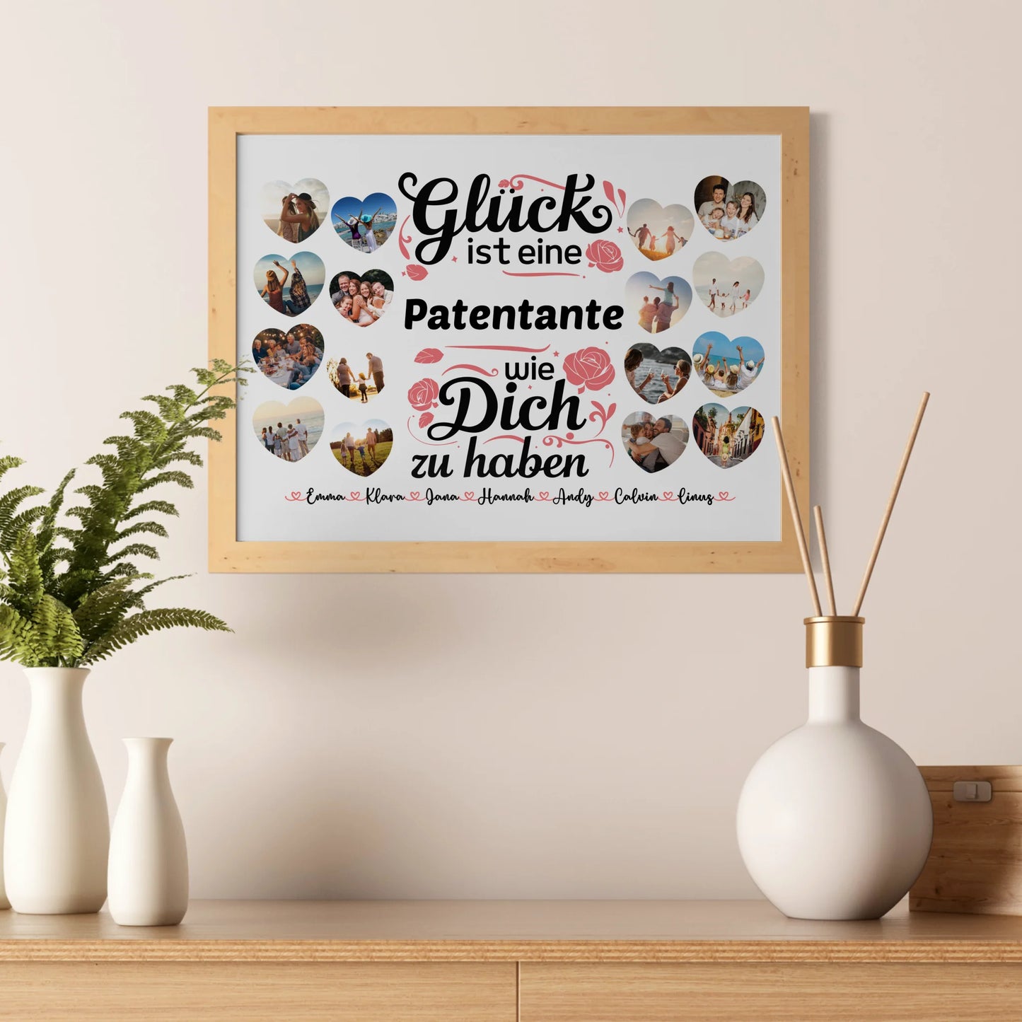 Poster Geschenk personalisiert Glück ist eine Patentante wie du Geburtstag
