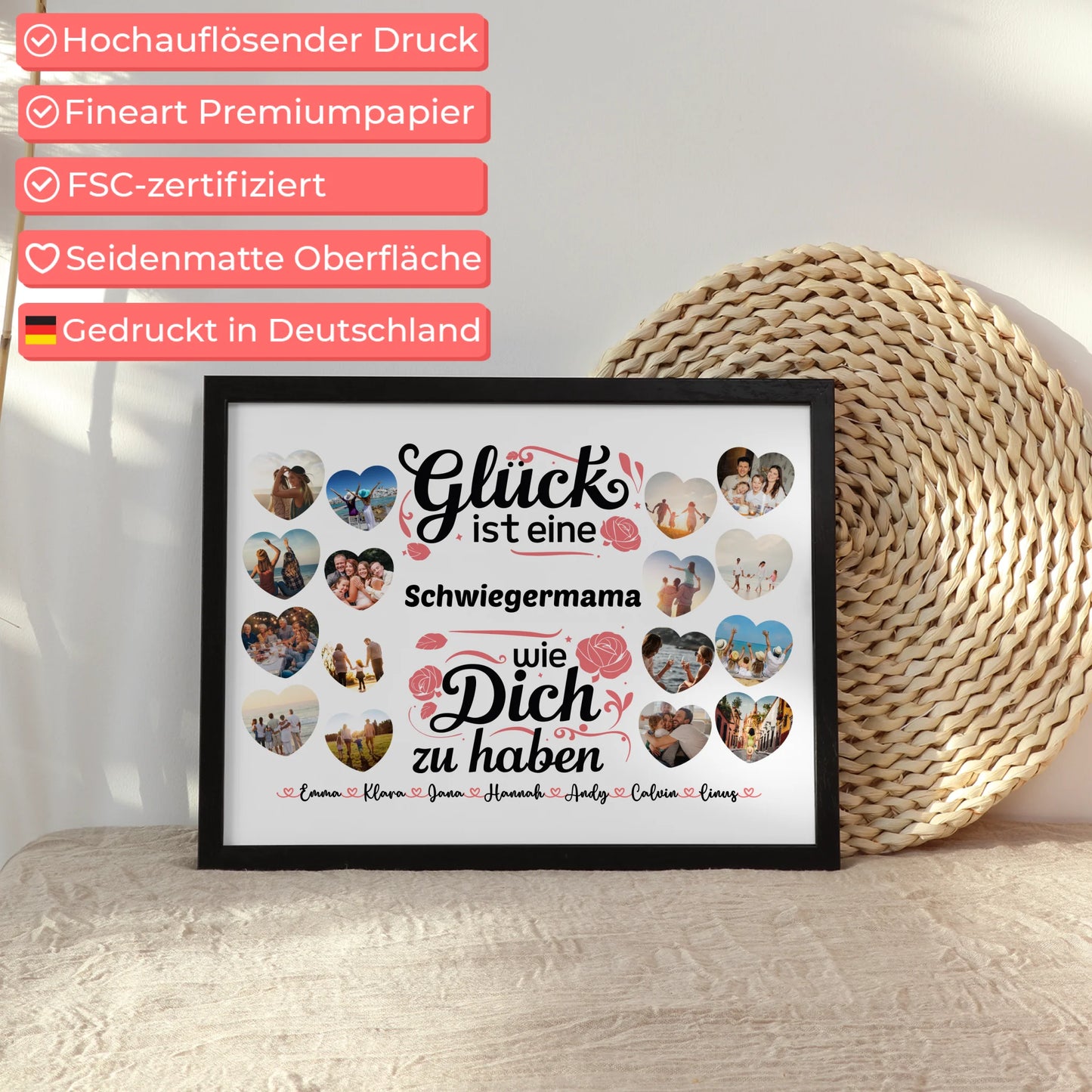 Poster Geschenk Glück ist eine Schwiegermama wie du Geburtstag