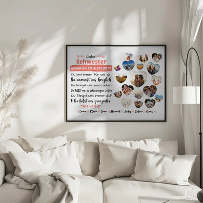 Poster als Geschenkidee Schwester Geburtstag Warum du die beste bist