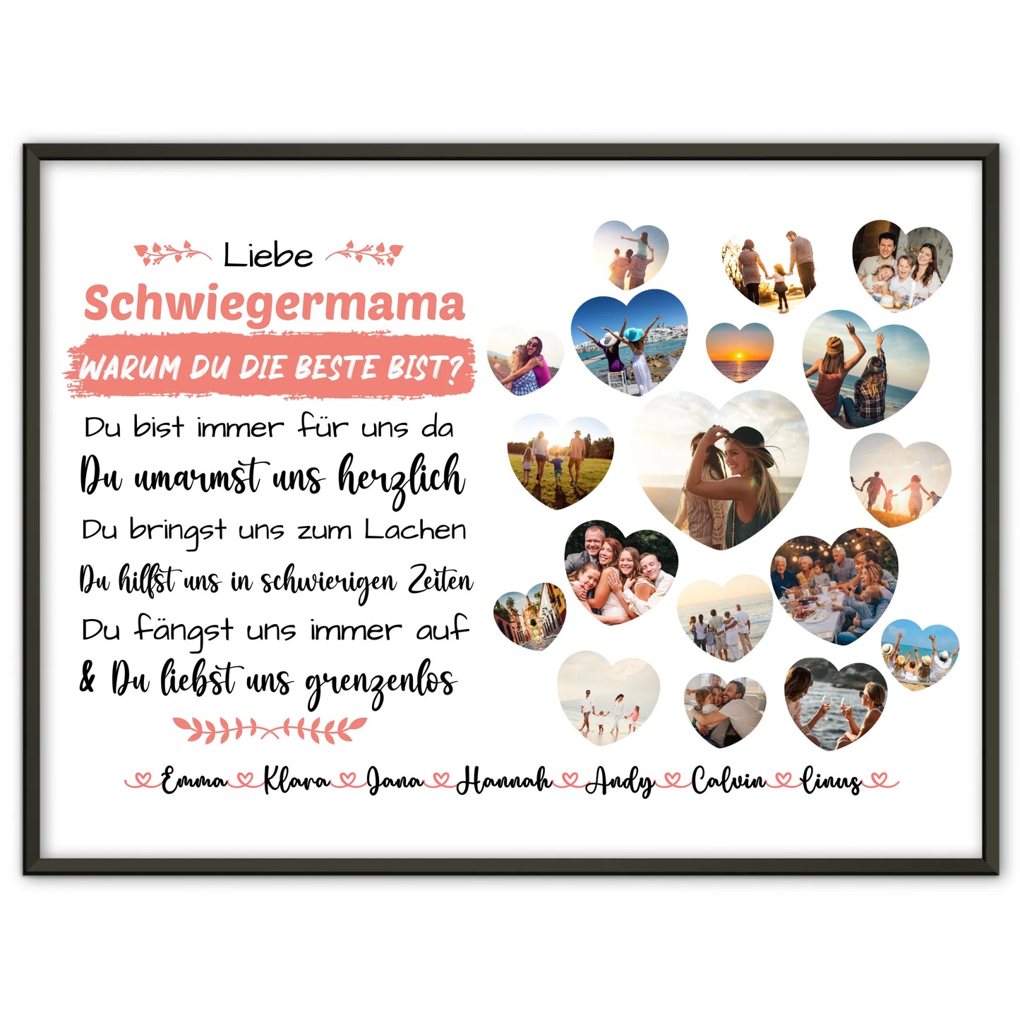 Poster personalisiert Schwiegermama Geburtstag Warum du die beste bist