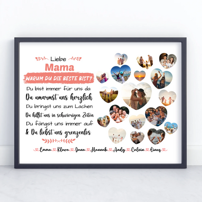Poster Geschenk Mama Geburtstag Warum du die beste bist