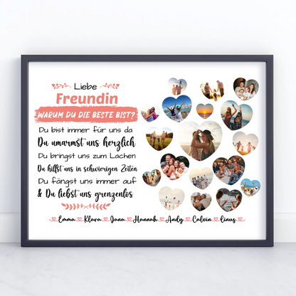 Geschenkposter individuell Freundin Geburtstag Warum du die beste bist