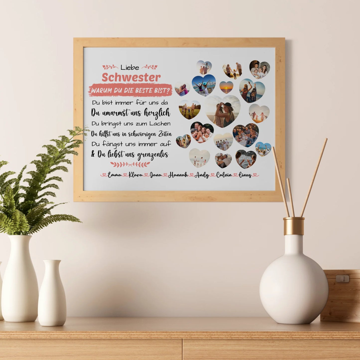 Poster als Geschenkidee Schwester Geburtstag Warum du die beste bist