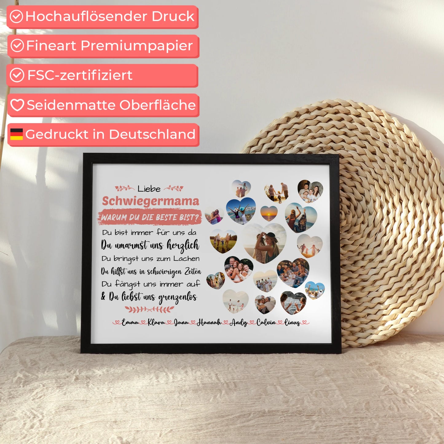 Poster personalisiert Schwiegermama Geburtstag Warum du die beste bist