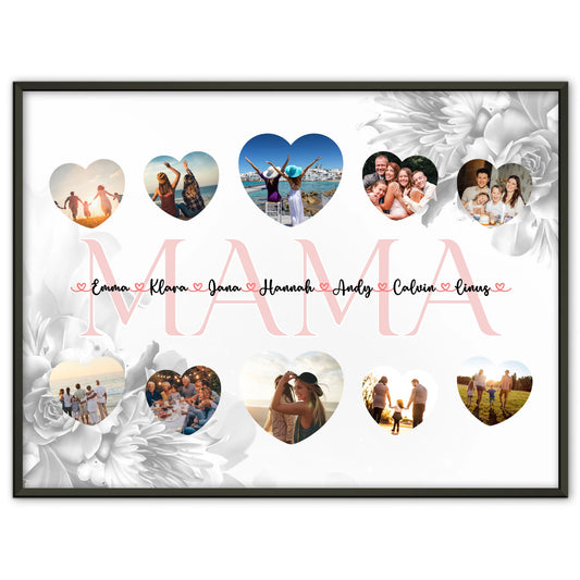 Geschenkposter individuell Mama Geschenk Liebe mit Namen und Fotos