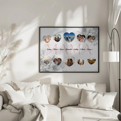 Geschenkposter individuell Mama Geschenk Liebe mit Namen und Fotos