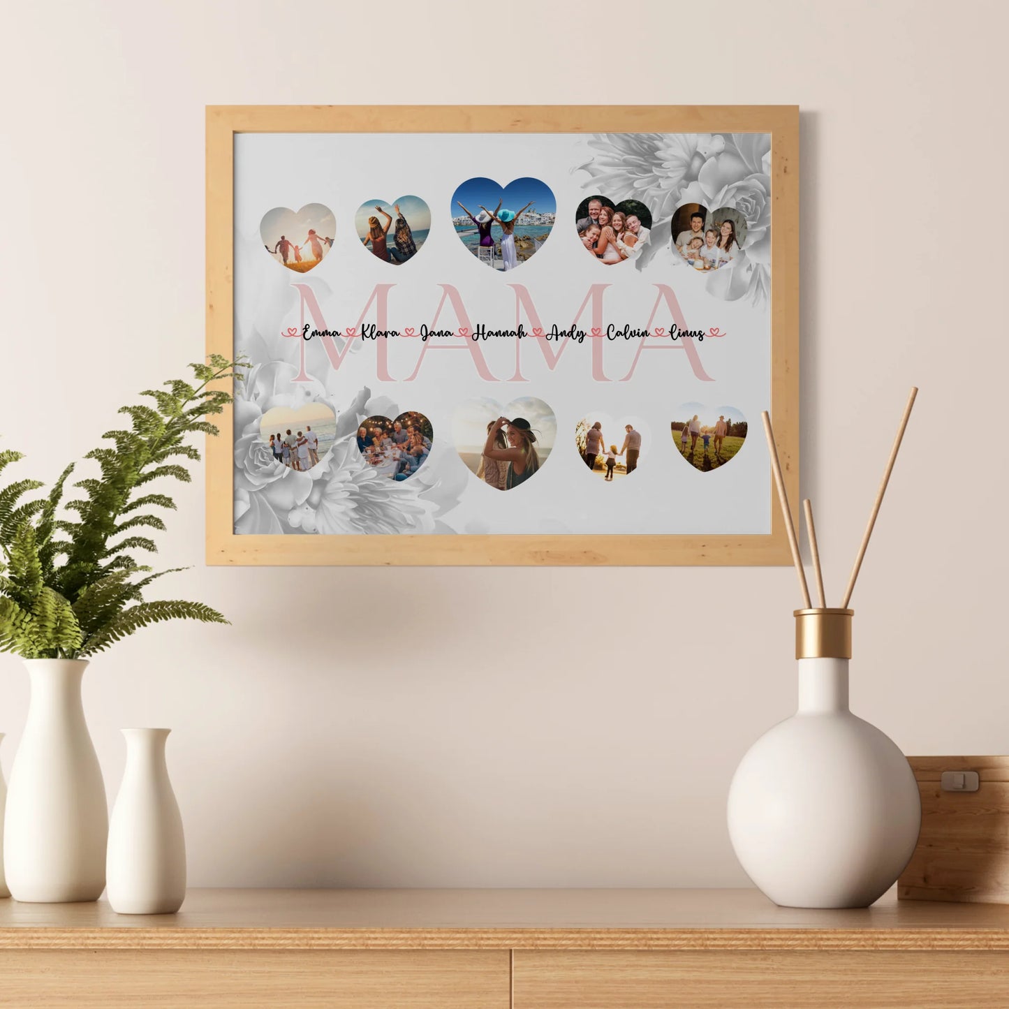 Geschenkposter individuell Mama Geschenk Liebe mit Namen und Fotos