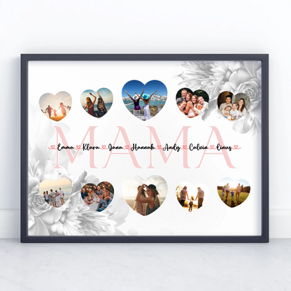 Geschenkposter individuell Mama Geschenk Liebe mit Namen und Fotos