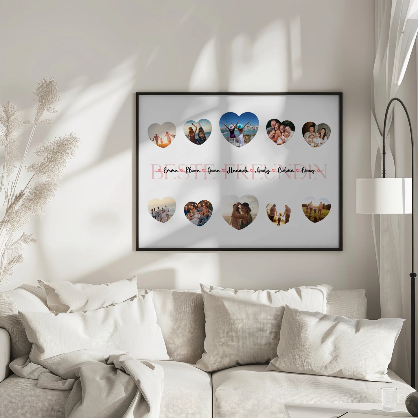 Poster personalisiert Beste Freundin Geschenk Liebe mit Namen und Fotos