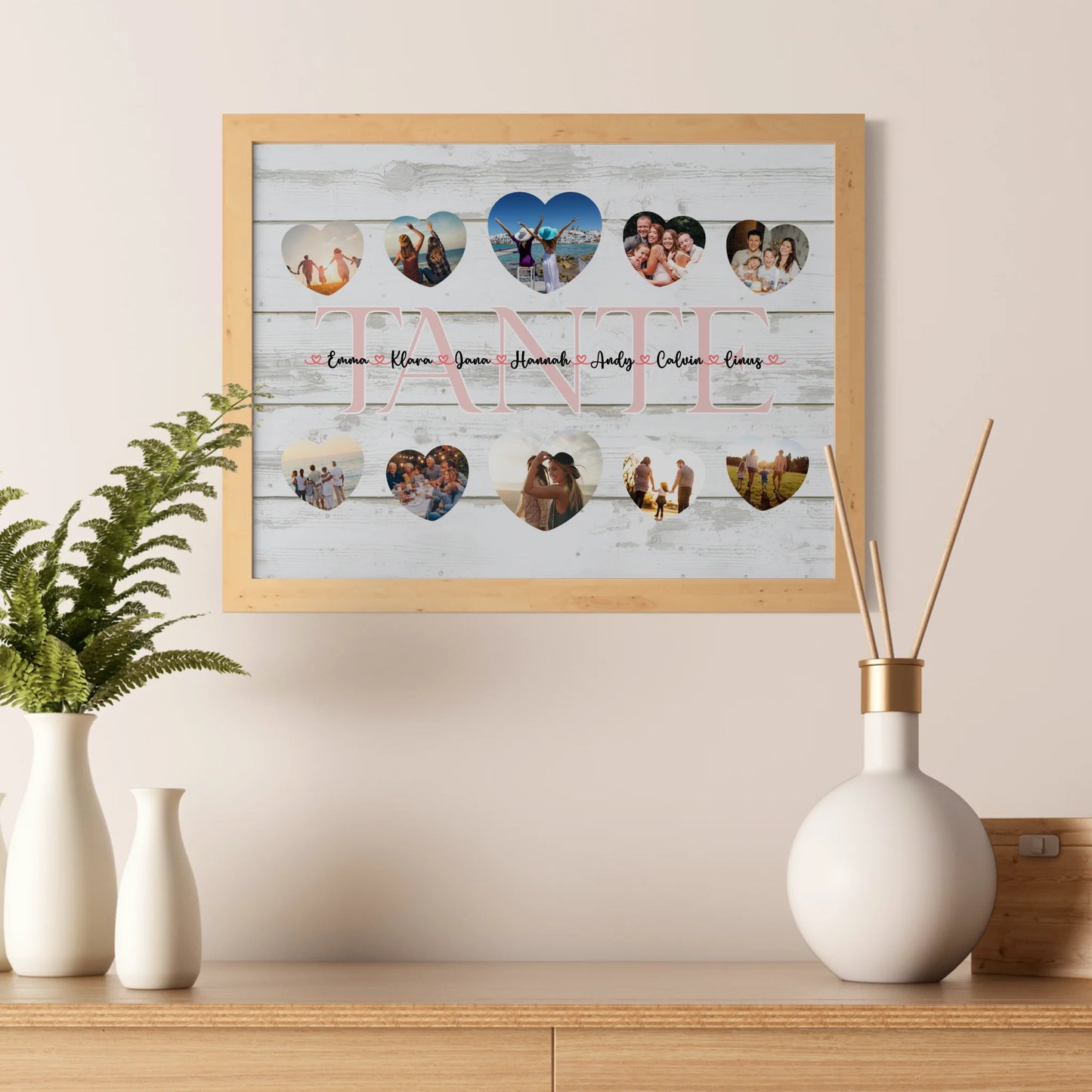Poster als Geschenkidee Tante Geschenk Liebe mit Namen und Fotos