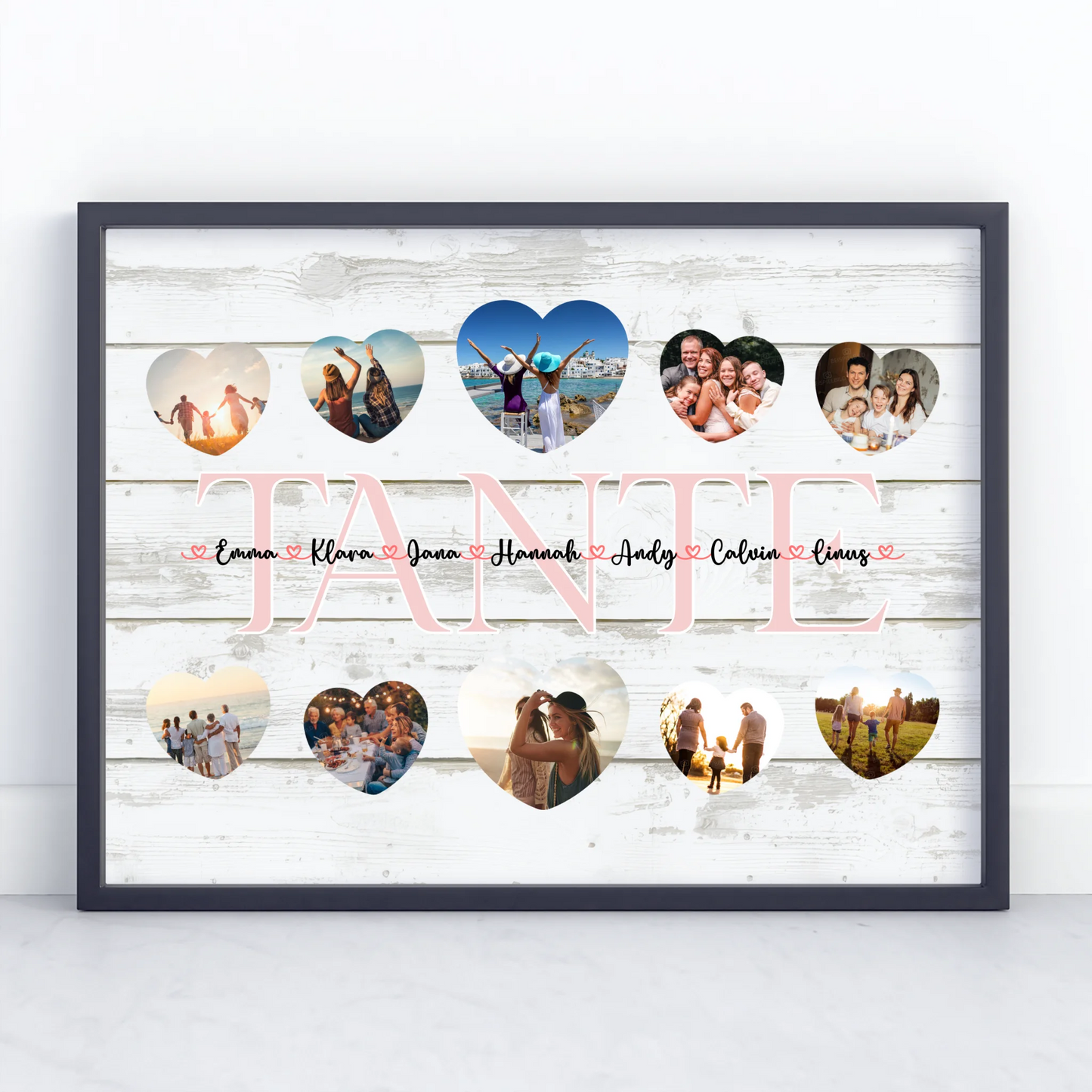 Poster als Geschenkidee Tante Geschenk Liebe mit Namen und Fotos