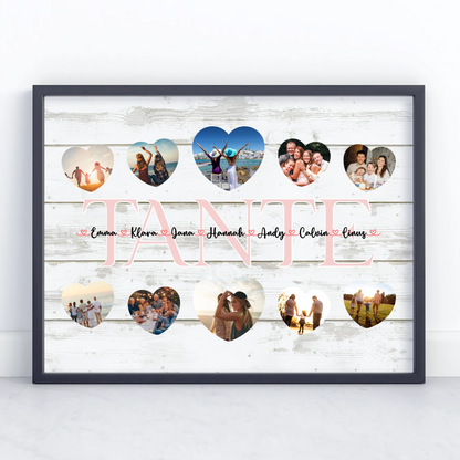 Poster als Geschenkidee Tante Geschenk Liebe mit Namen und Fotos
