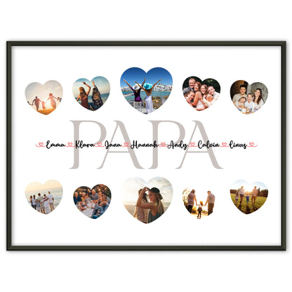 Geschenkposter individuell Papa Geschenk Liebe mit Namen und Fotos