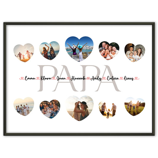 Geschenkposter individuell Papa Geschenk Liebe mit Namen und Fotos