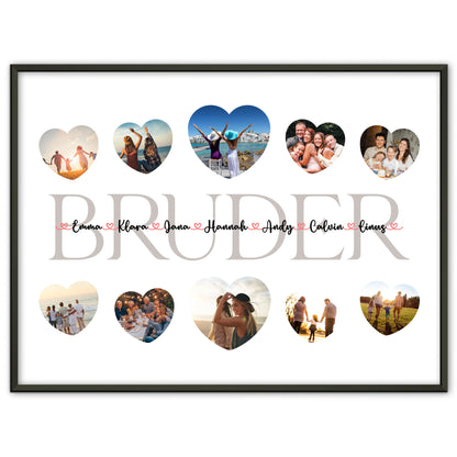 Poster Geschenk Bruder Geschenk Liebe mit Namen und Fotos