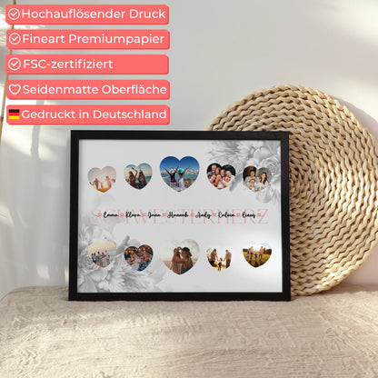 Geburtstagsposter personalisiert Schwesterherz Geschenk Liebe mit Namen und Fotos