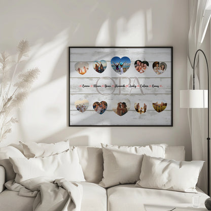 Eigenes Design Poster Opa Geschenk Liebe mit Namen und Fotos
