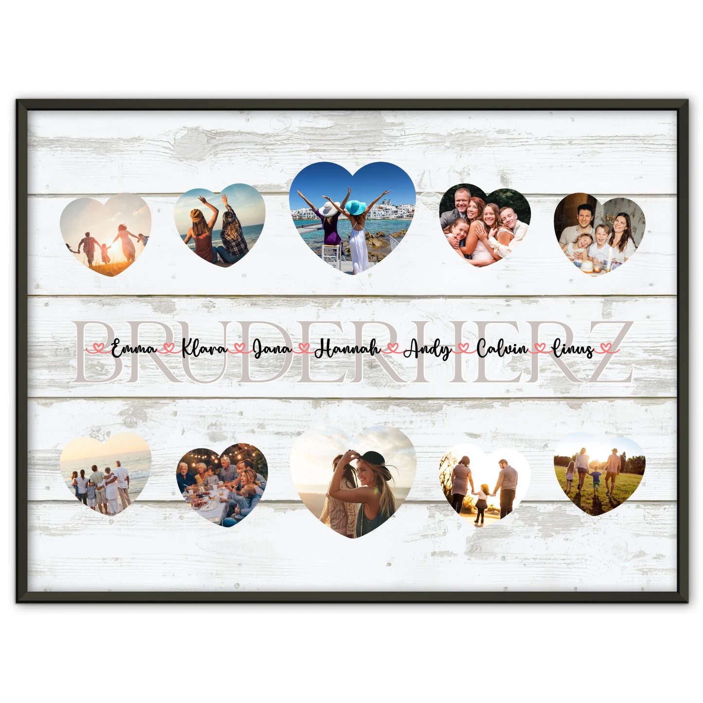 Geschenkposter personalisiert Bruderherz Geschenk Liebe mit Namen und Fotos
