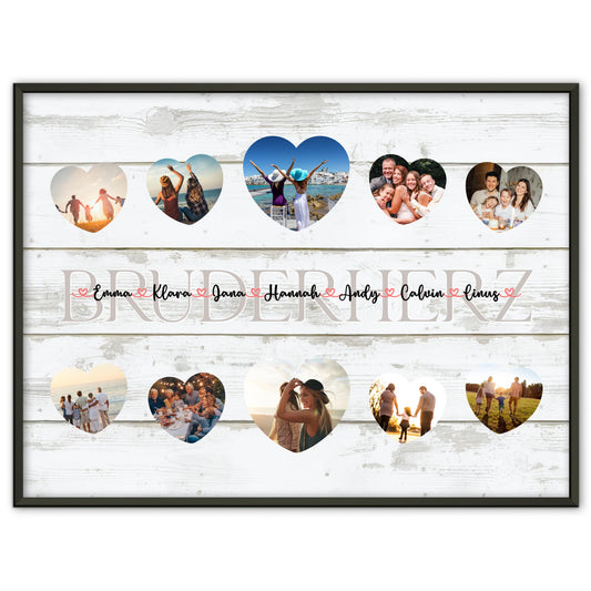 Geschenkposter personalisiert Bruderherz Geschenk Liebe mit Namen und Fotos
