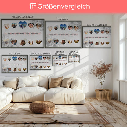 Geburtstagsposter personalisiert Schwesterherz Geschenk Liebe mit Namen und Fotos