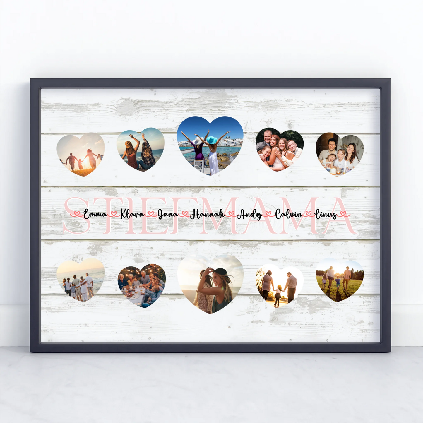 Individuelles Poster Stiefmama Geschenk Liebe mit Namen und Fotos