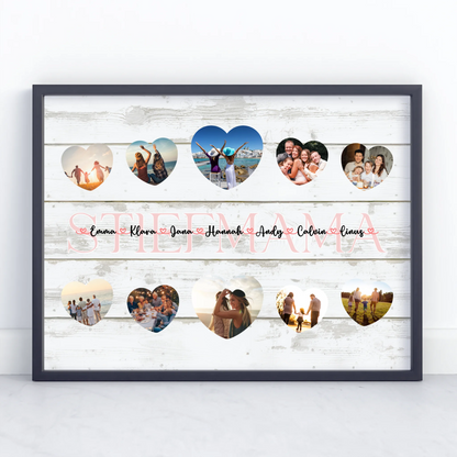 Individuelles Poster Stiefmama Geschenk Liebe mit Namen und Fotos