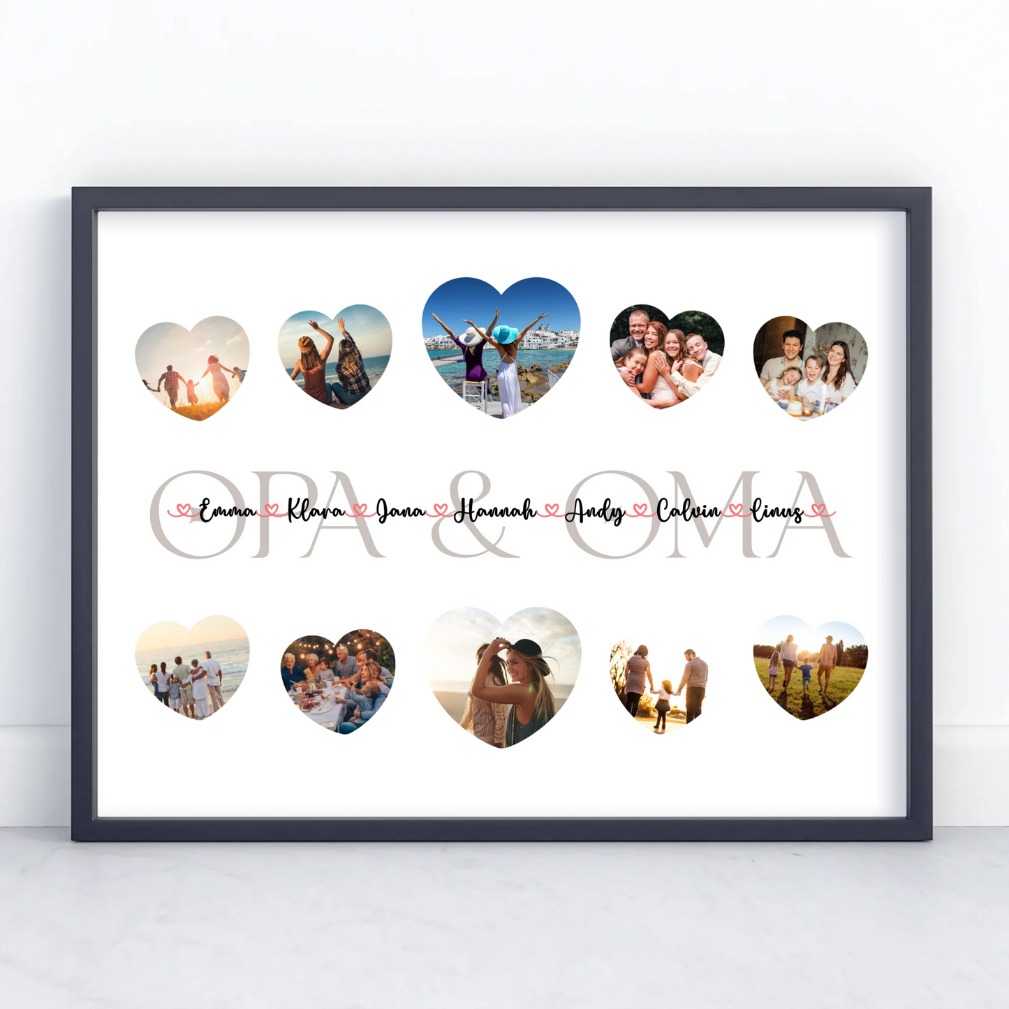 Personalisiertes Poster Opa & Oma Geschenk Liebe mit Namen und Fotos