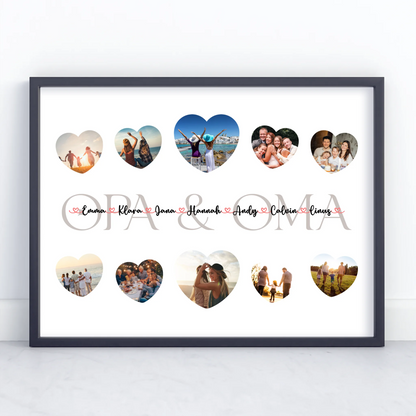 Personalisiertes Poster Opa & Oma Geschenk Liebe mit Namen und Fotos