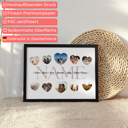 Individuelles Poster Wunschname Geschenk Liebe mit Namen und Fotos
