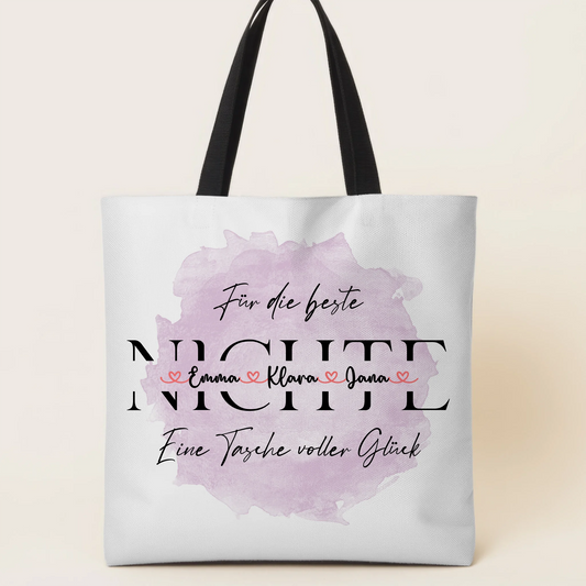 Tasche Mit Namen Personalisiert für Nichte Stofftasche mit Wunschtext 1