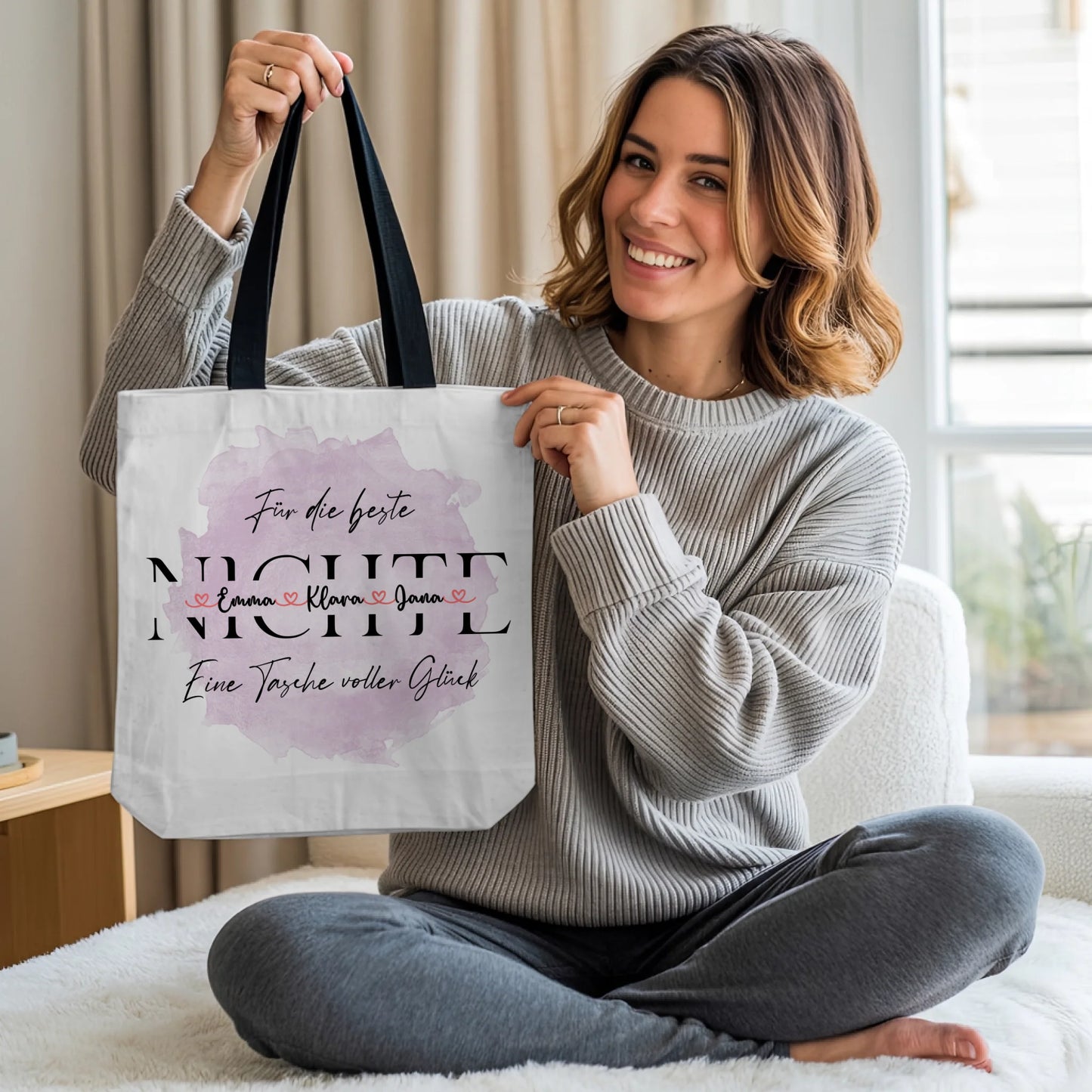 Tasche Mit Namen Personalisiert für Nichte Stofftasche mit Wunschtext 2