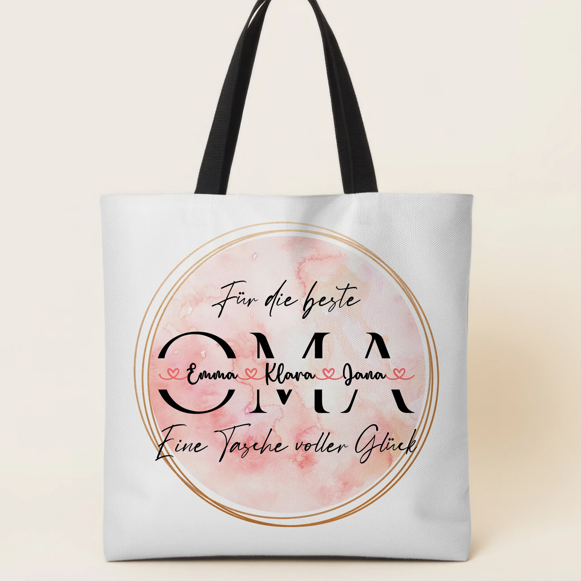 Oma Tasche Personalisiert mit Namen Wunschtext und Hintergrundbild Stoffbeutel 1